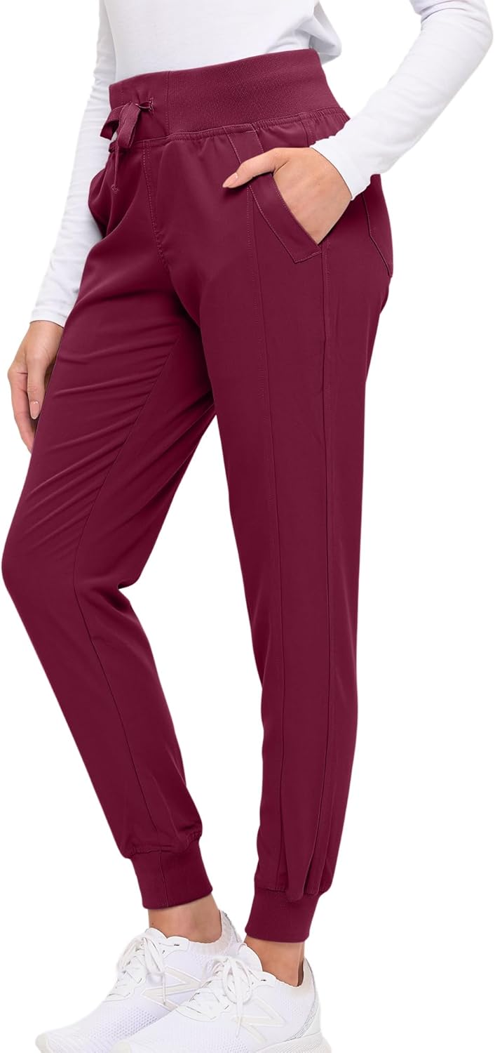 Women’s Soft Stretch Jogger Scrub Pants – Ultra Comfortable, Flexible Medical Uniform Pants