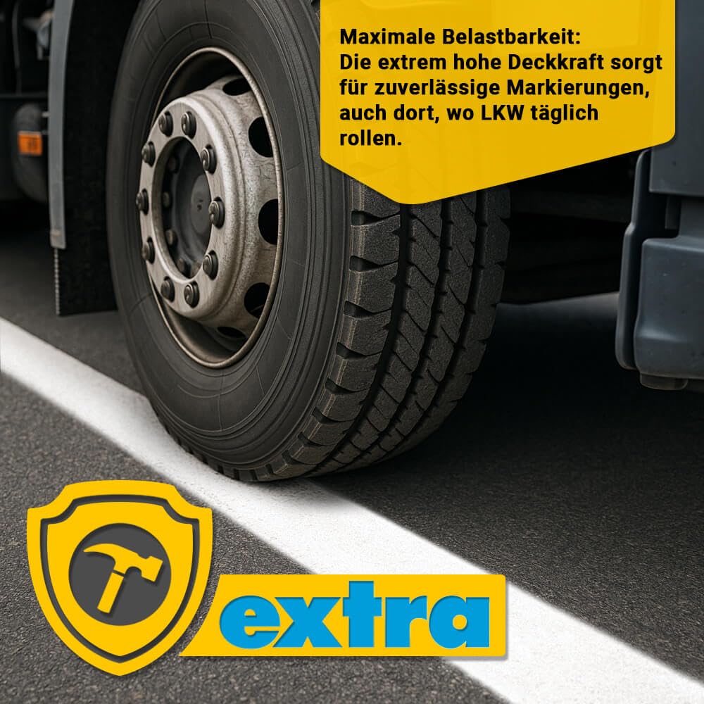 12 Dosen Markierungsfarbe TRAFFIC Extra für extreme Belastung, Farbe: gelb, Art.-Nr. AM81ZN232 | Bodenmarkierungsfarbe | Straßenmarkierungsfarbe | Markierungsspray