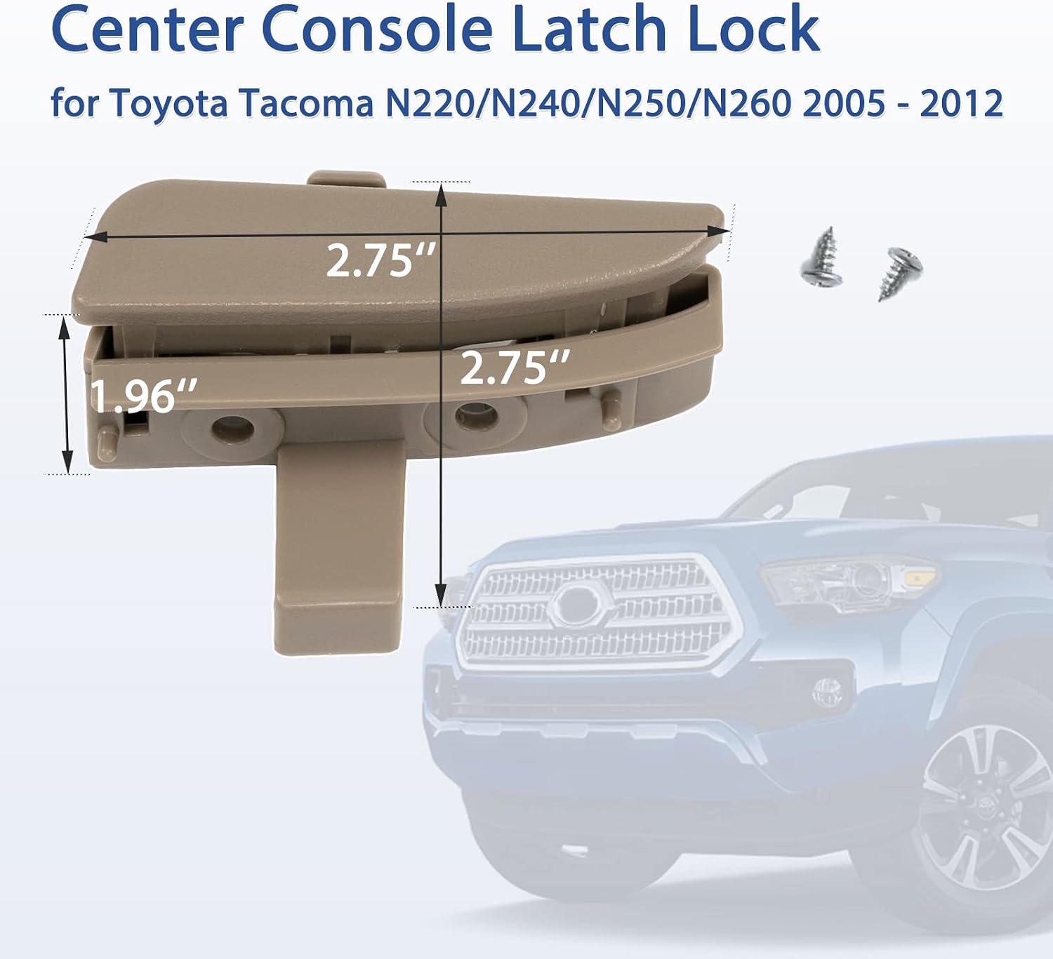 Center Console Latch Lid Lock for Toyota Tacoma N220/N240/N250/N260 2005-2012,Beige Center Console Latch Lock,Console Lid Lock Replacement 58910AD030B0,58910AD030B0
