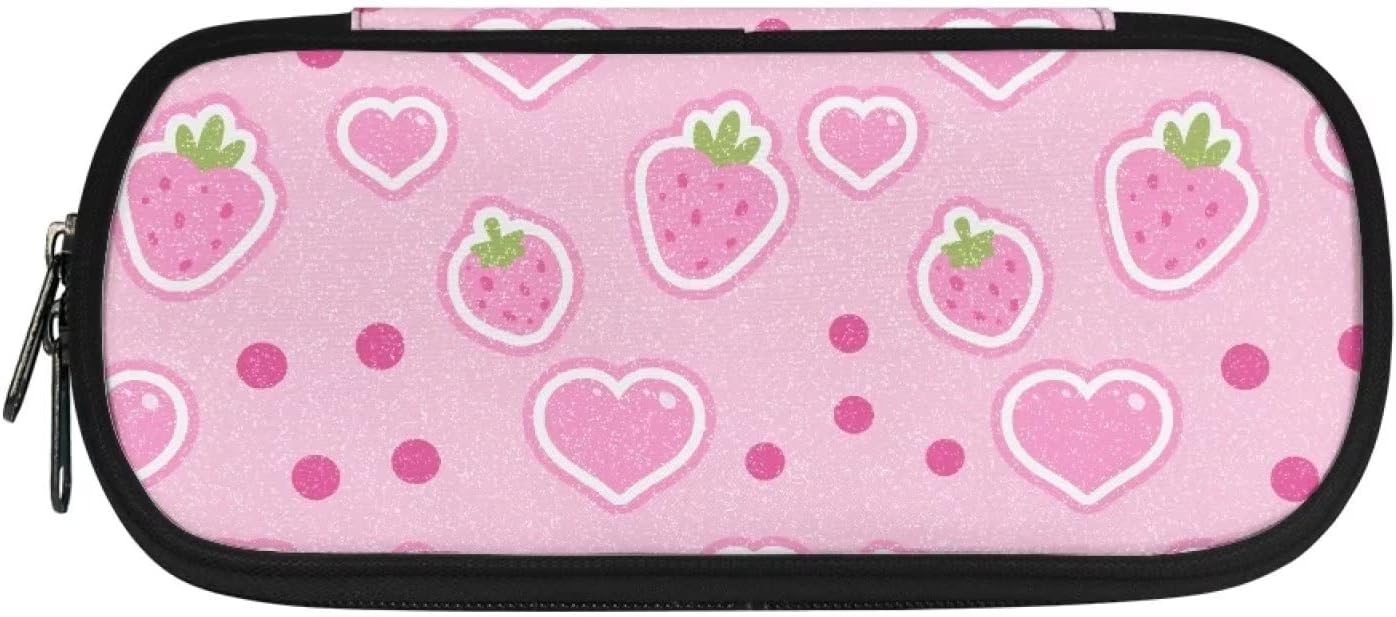 ATOurDealss Axolotl - Astuccio portapenne per bambini, grande capacità, organizer da scrivania per scuola, studenti, adolescenti, ufficio, cancelleria, con cerniera, 0 Rana ai funghi, Taglia unica