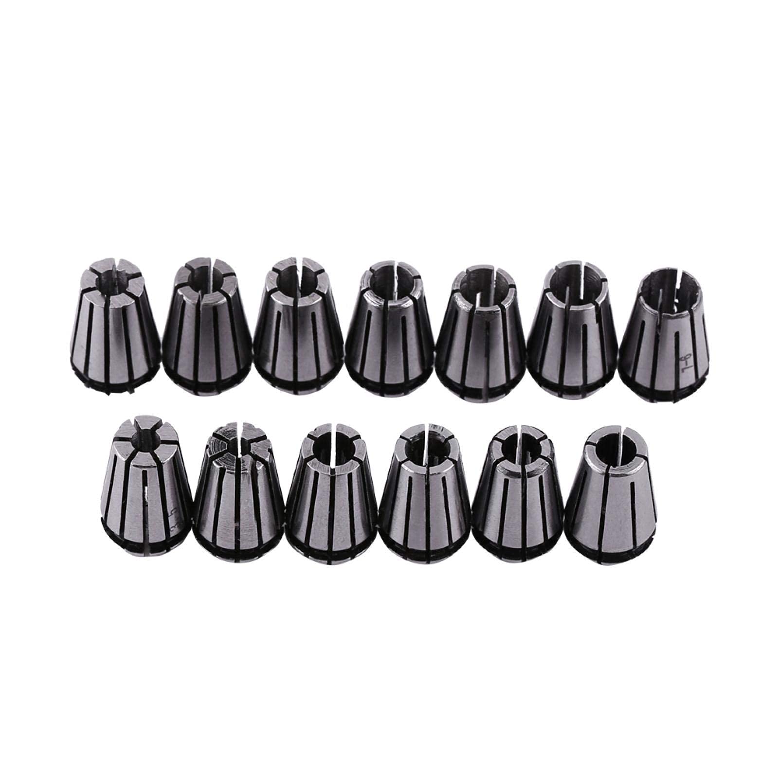 Juego de pinzas Er11 15 piezas Juego de pinzas de resorte ER11 para máquina de grabado CNC y herramienta de torno de fresado