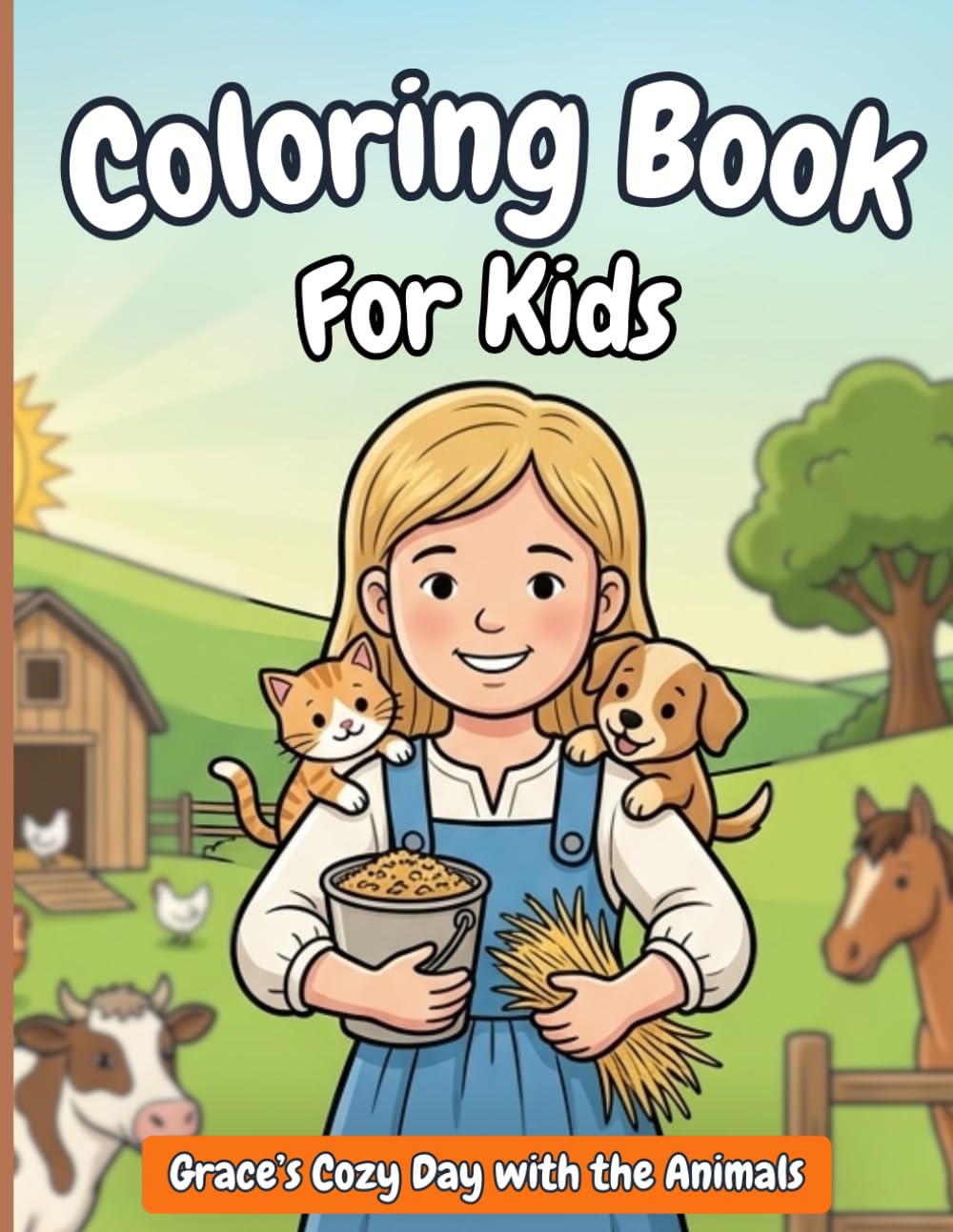 Grace’s Cozy Day with the Animals: A Gentle Farm Animal Coloring Book