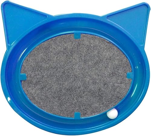 Suporte arranhador para Gatos- Antiestresse, interativo, com Bolinha, durável/Azul