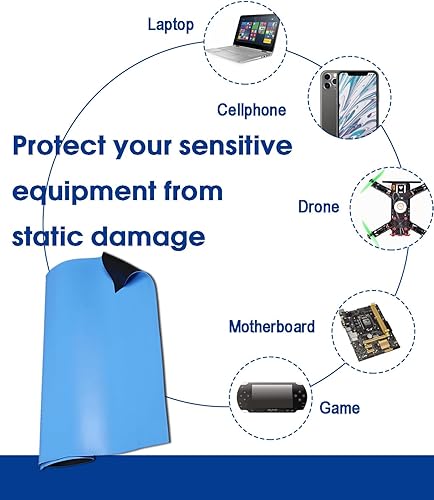 Miniatura 6 de Alfombrilla antiestática para PC ESD Mat 17 "X25" Kit de alfombrilla de mesa de soldadura Reparación de electrónica de computadora - Estera estática
