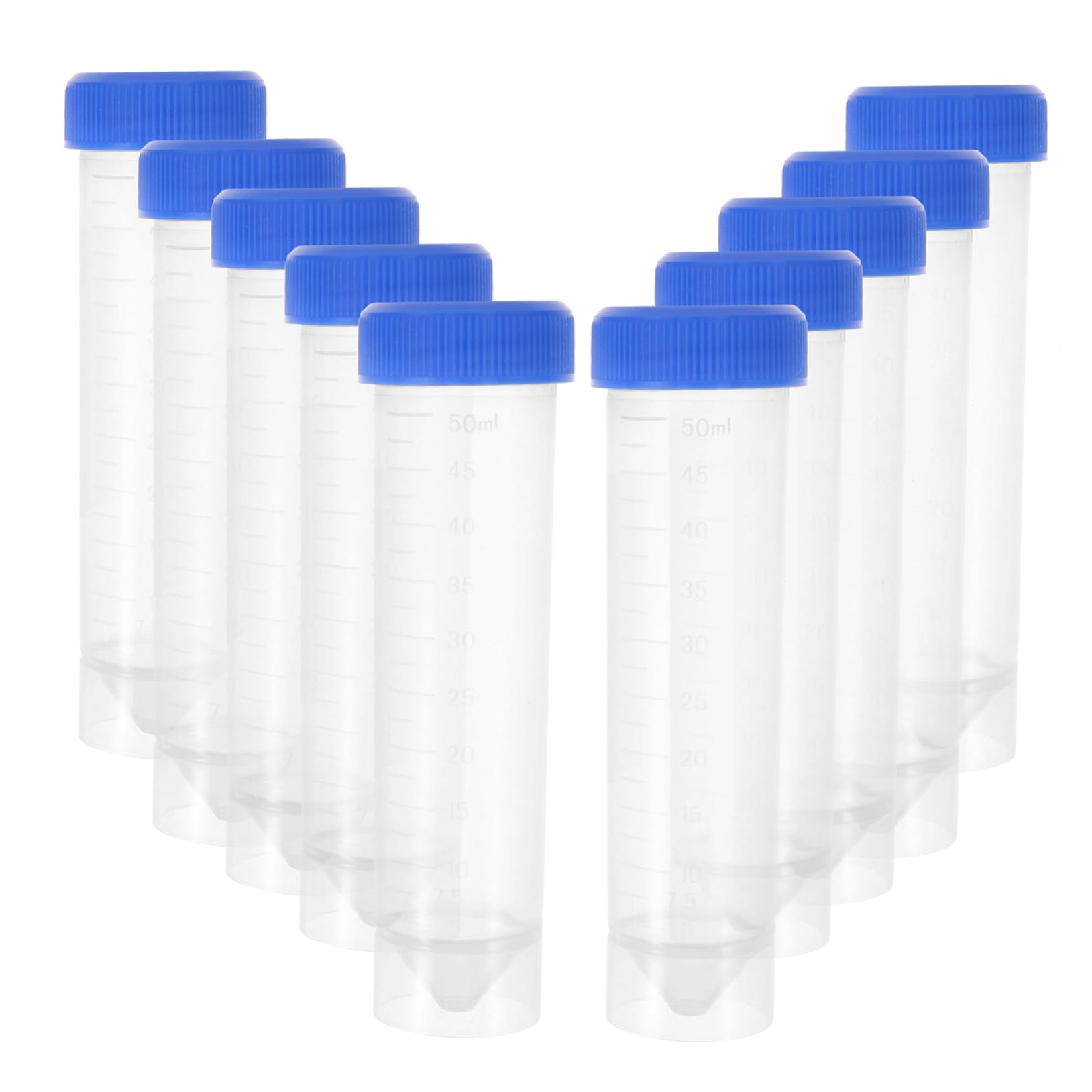 Anneome Provette da Centrifuga in Plastica 50ml Fondo Piatto Tappo a Vite e Scala 50 Pezzi per Esperimenti di Laboratorio e Ricerca