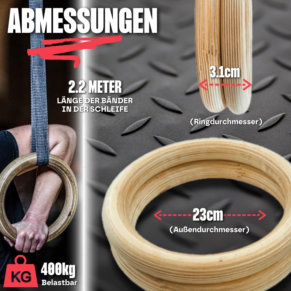 Turnringe Gym Rings, 2 Stück ABS Gymnastikringe Für Indoor