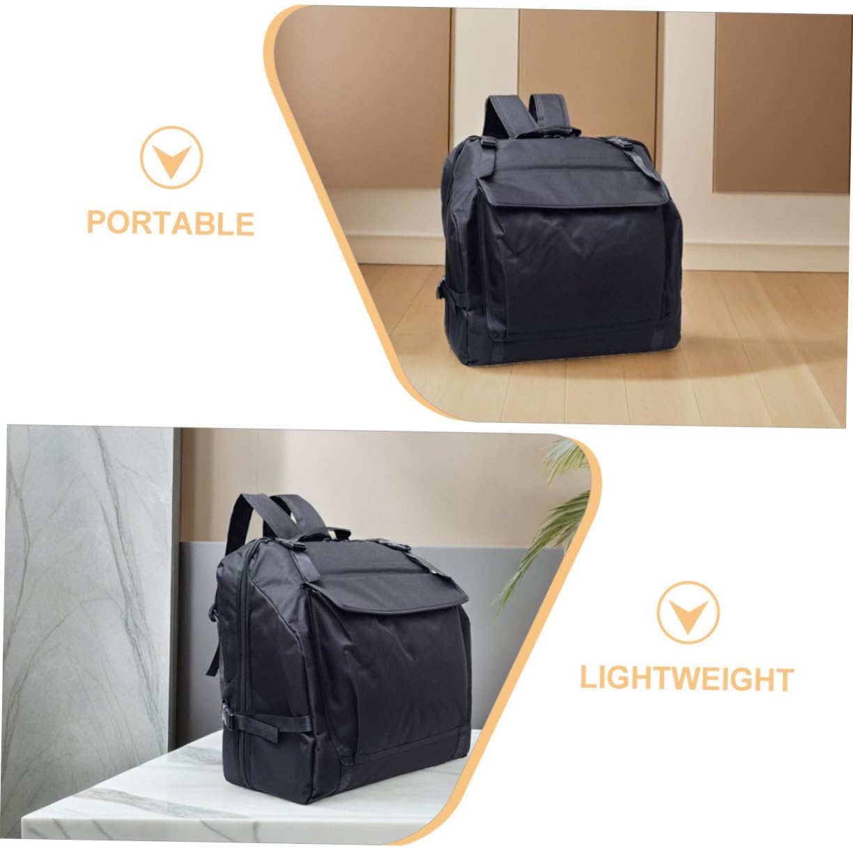 TOYANDONA Sac Accordéon Basses Étui De Rangement Sac De Transport Pour Instruments Poches Accessoires Noir