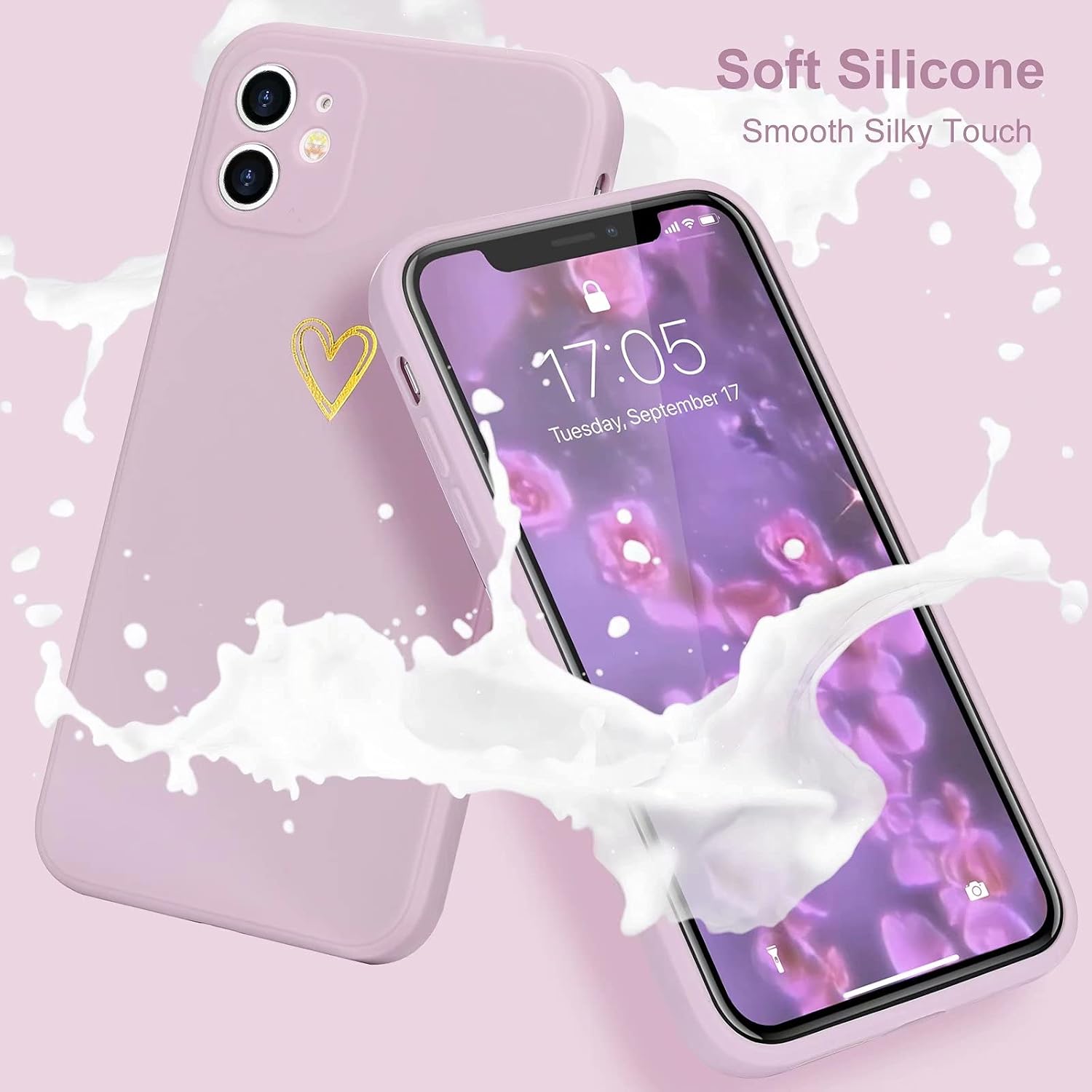 Wirvyuer Cute, Slim, Shockproof iPhone 11 Phone Case with Wireless Charging Support and Protection, Purple