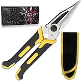 FTECYBO 9-Inch Heavy Duty Scissors, Multifunction Shears for Cutting Cable Wires, Cardboard, Vinyl Siding, Straight Snips (Reinforce)