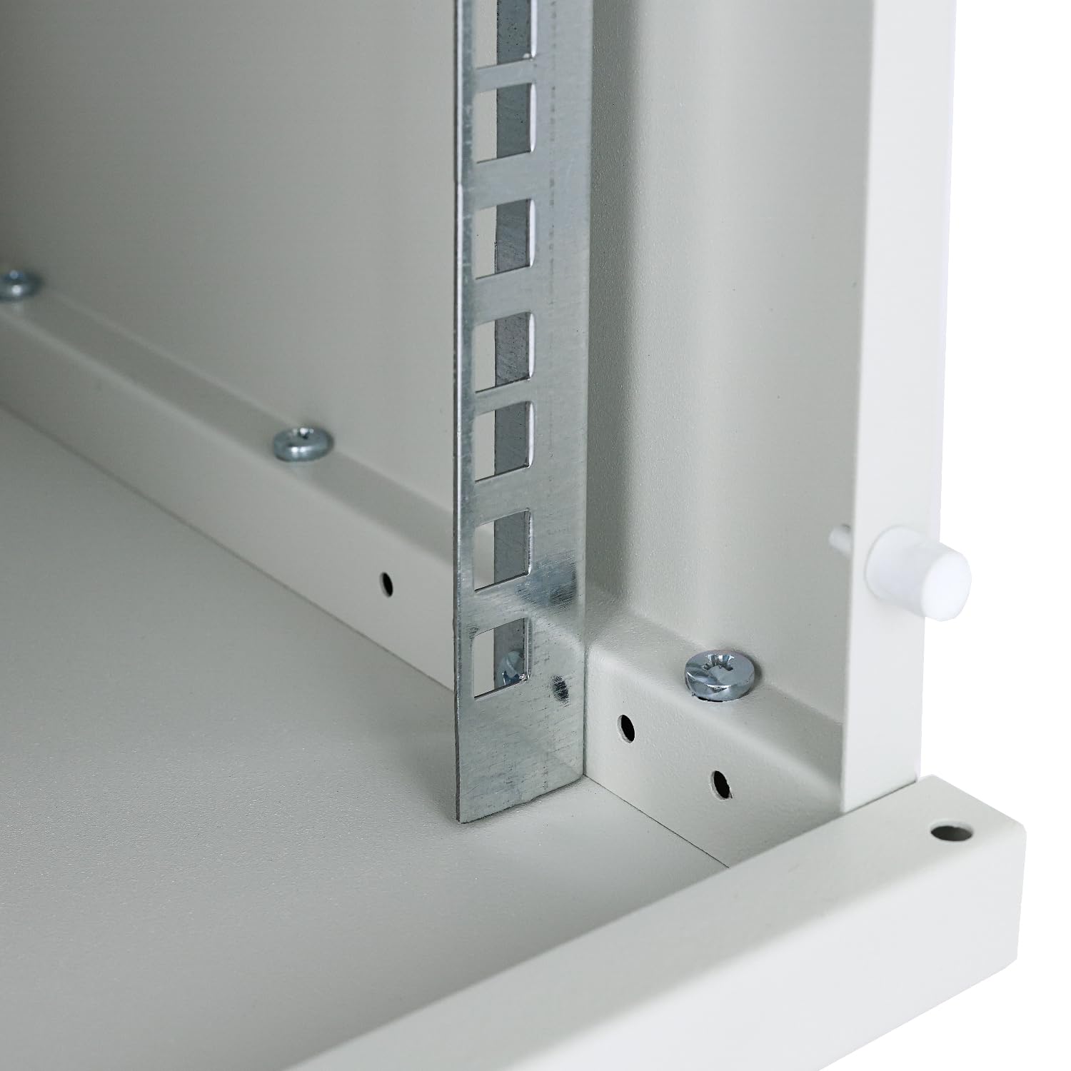 HMF 63406-07 Armadio di rete, armadio server 10 pollici | 6 U | profondità 300 mm | completamente assemblato | porta in vetro | grigio chiaro