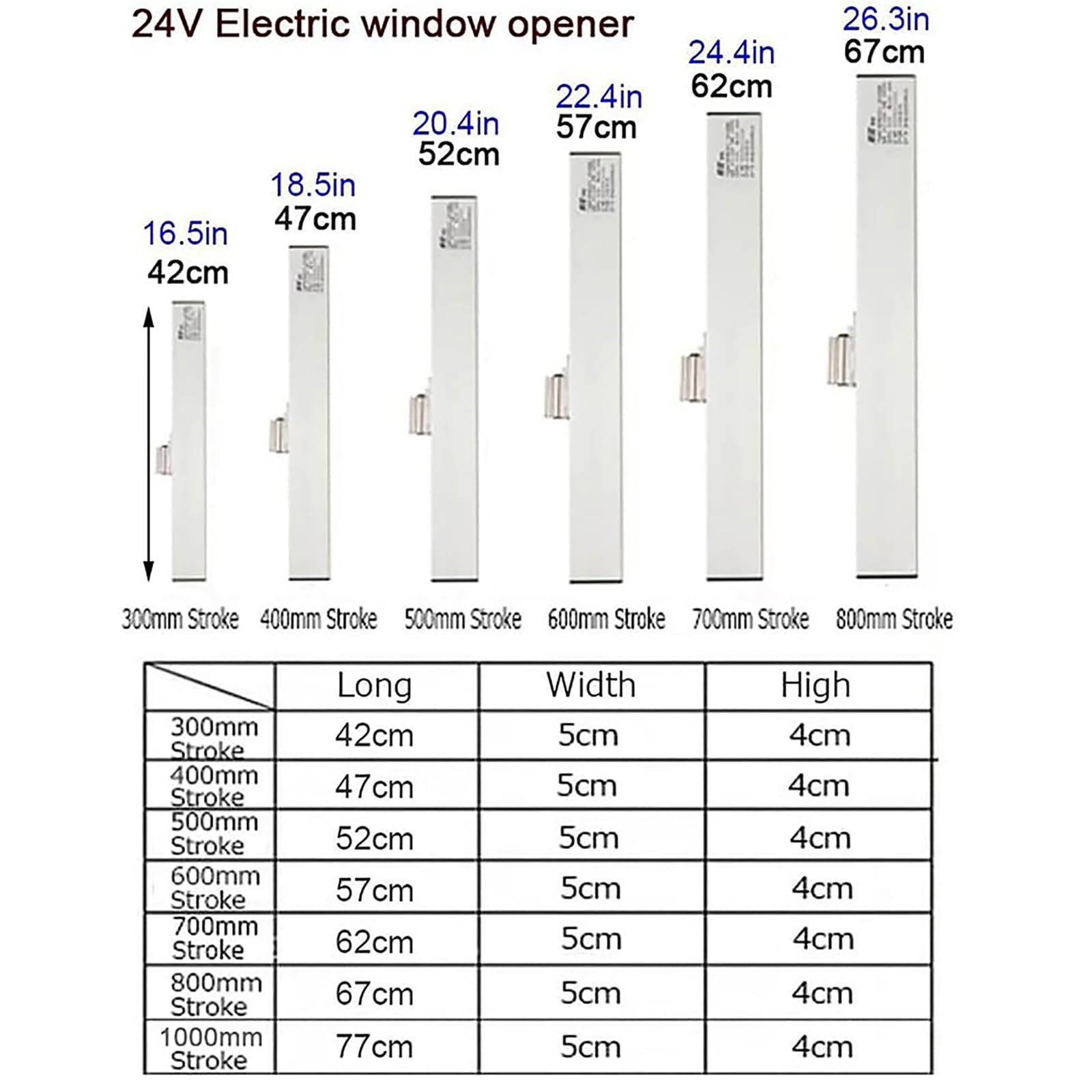 Attuatore elettrico a catena per finestre, apri automatico con telecomando, corsa 300 mm-1000 mm, catena a doppio strato, design silenzioso, per lucernari e prese d'aria del tetto
