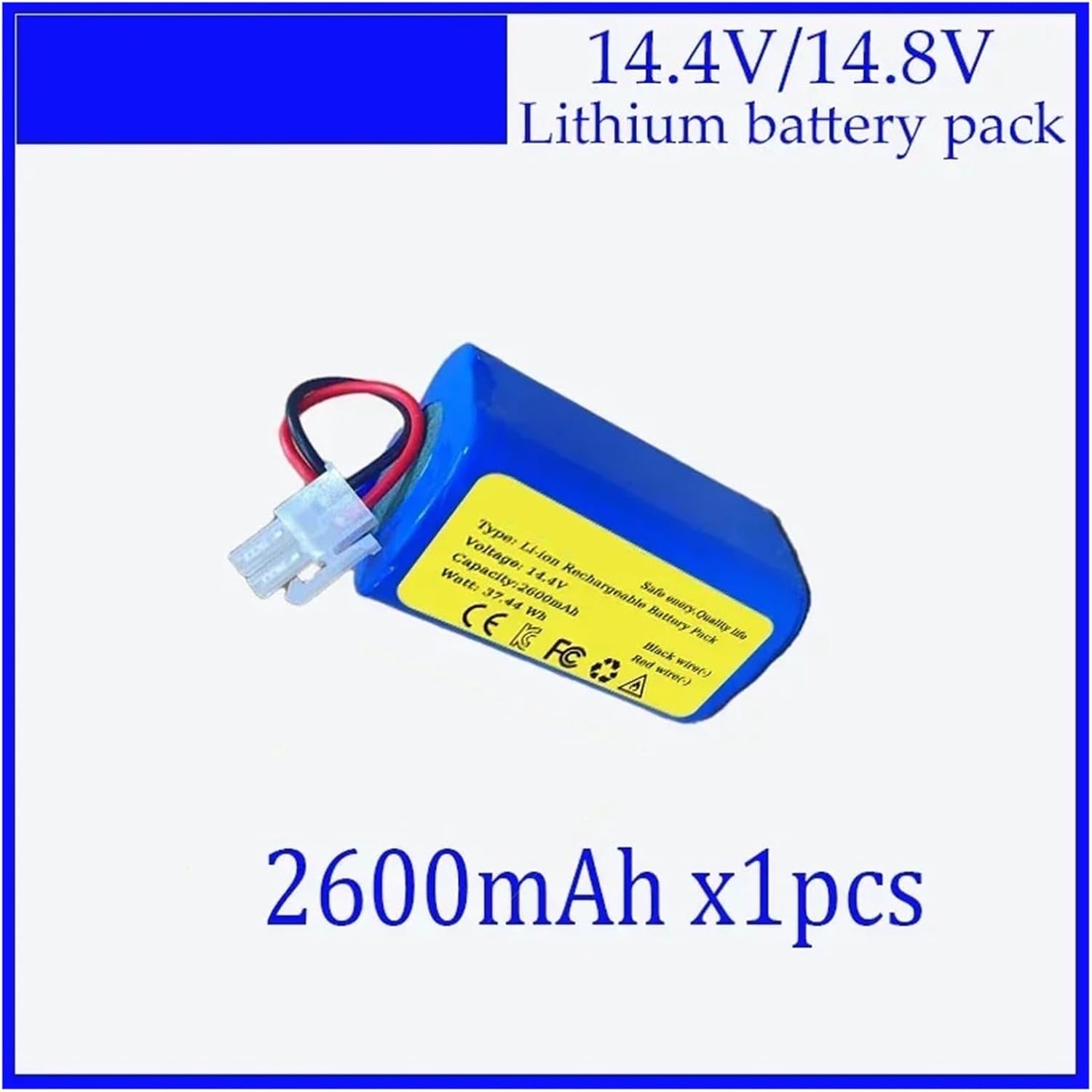 3500mAh 14.8V Replacement Battery，Compatible for ILIFE A4 A4s V7 V7s Plus，Robot Vacuum High Capacity 4S1P Li-ion Battery(2600mAh x1pcs)