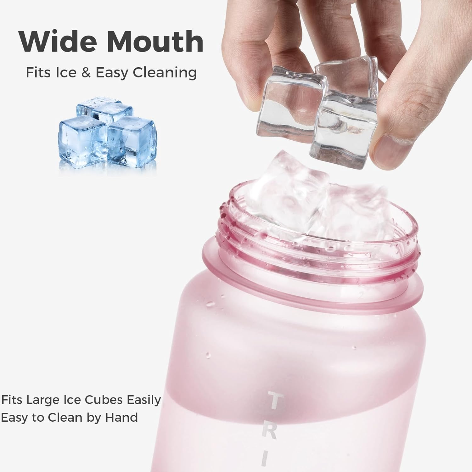 32oz Water Bottle with Chug Lid, Frosted & Clear Tritan BPA-Free, Leakproof, Wide Mouth, Portable Sports Water Bottle for Gym, Office, Travel, Outdoor (Pink) - Image 6