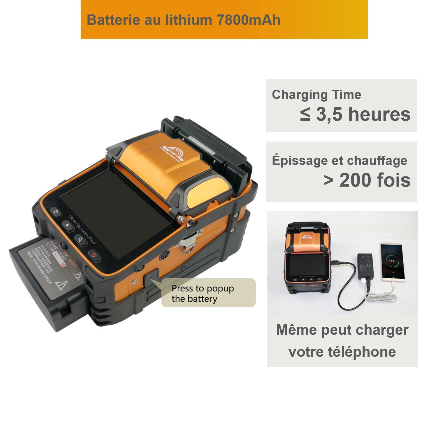 Soudeuse Fibre Optique Fusion Splicer AI-9 5s Épissage 15s Chauffage, Épisseur de Fusion de Fibre Optique avec Vidéos Tutorielles pour Projets d'épissurage de câbles FTTH et de fibres.