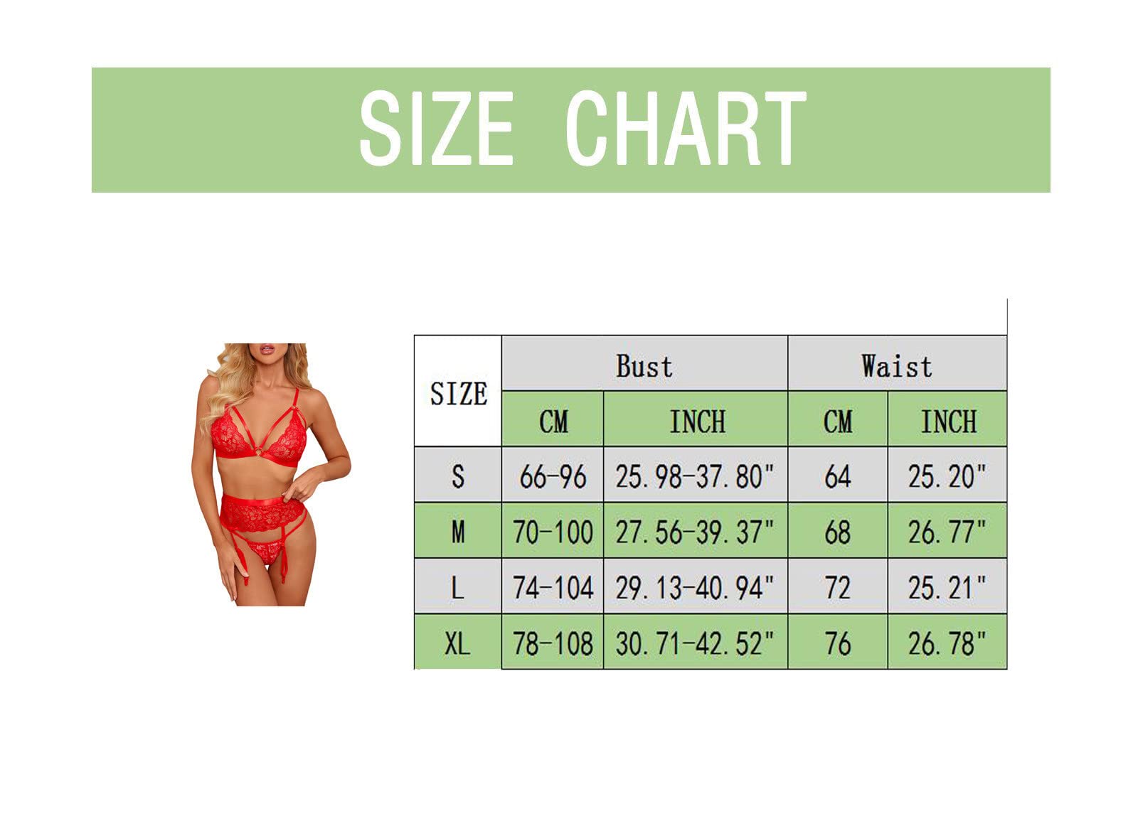 Ropa Interior exótica para Mujer Conjuntos de lencería Sexy con Agujeros Sujetador Tanga Liga Lencería Sexy Encaje (AL) (AL)