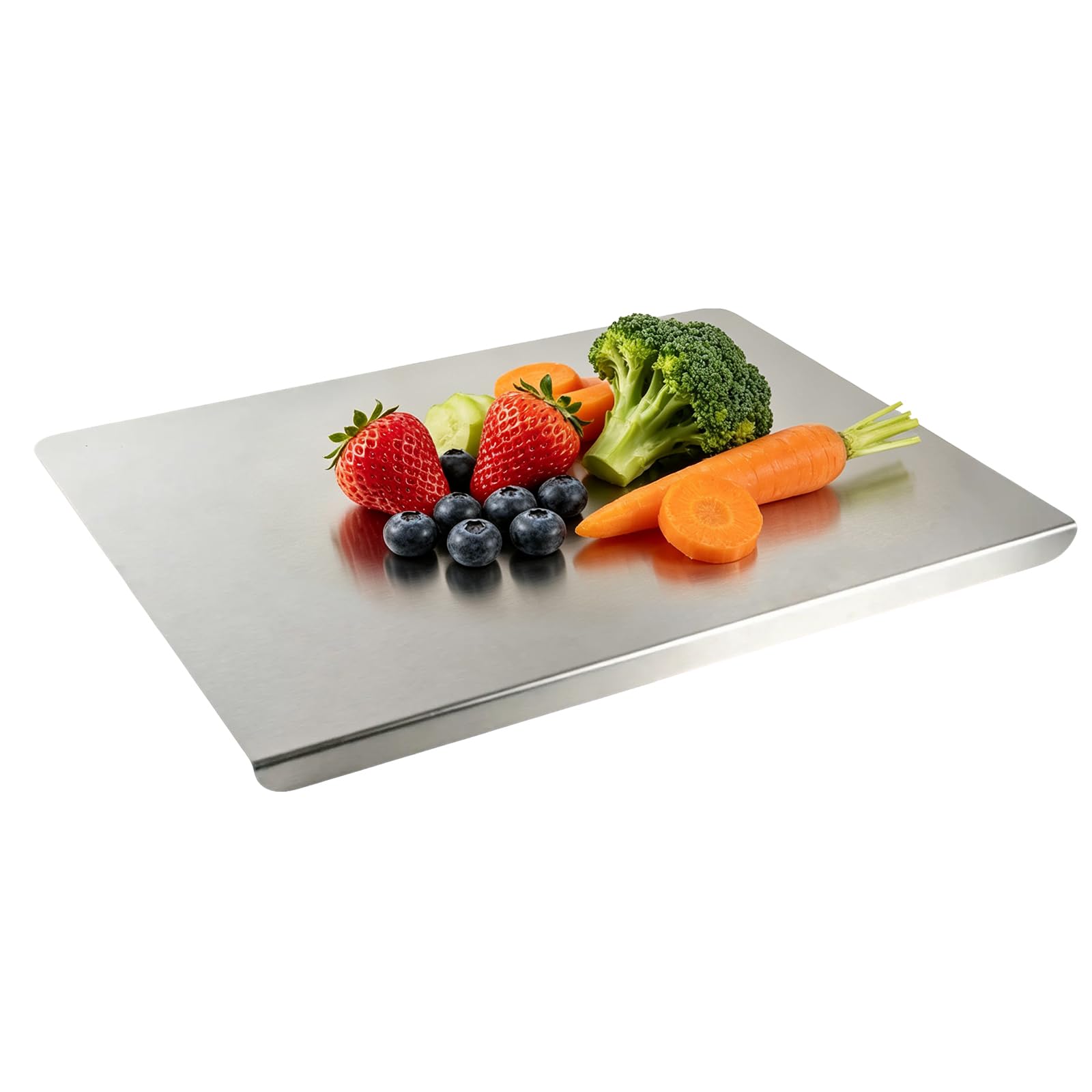 YHTCC 304 Stainless Steel Chopping Board 40x30cm, Counter Lip, Double Side