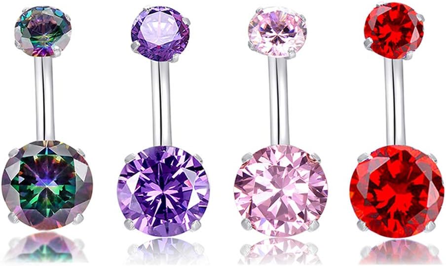 HQLA 14G Belly Button Rings Surgical Stainless Steel...