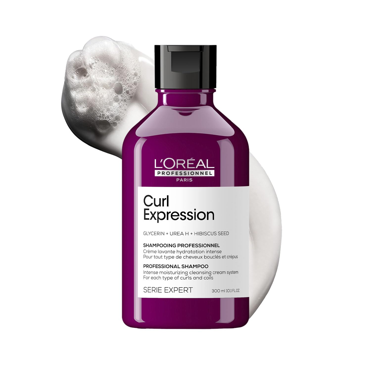 l'oréal professionnel curl expression intense moisturizing cleansing shampoo 300 ml | provides intense and long lasting hydration | with glycerin, urea h & hibiscus seed.