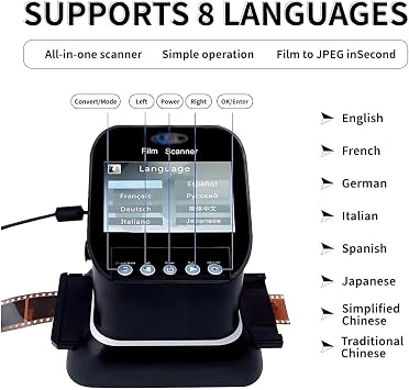 Professional 22MP 35mm & 120 Medium Format Film Scanner with 4.3 LCD High-Resolution Slide & Negative Digitizer No Computer Required