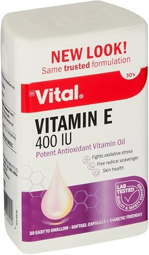 Vital Vitamin E 400 IU Capsules, 30 Count