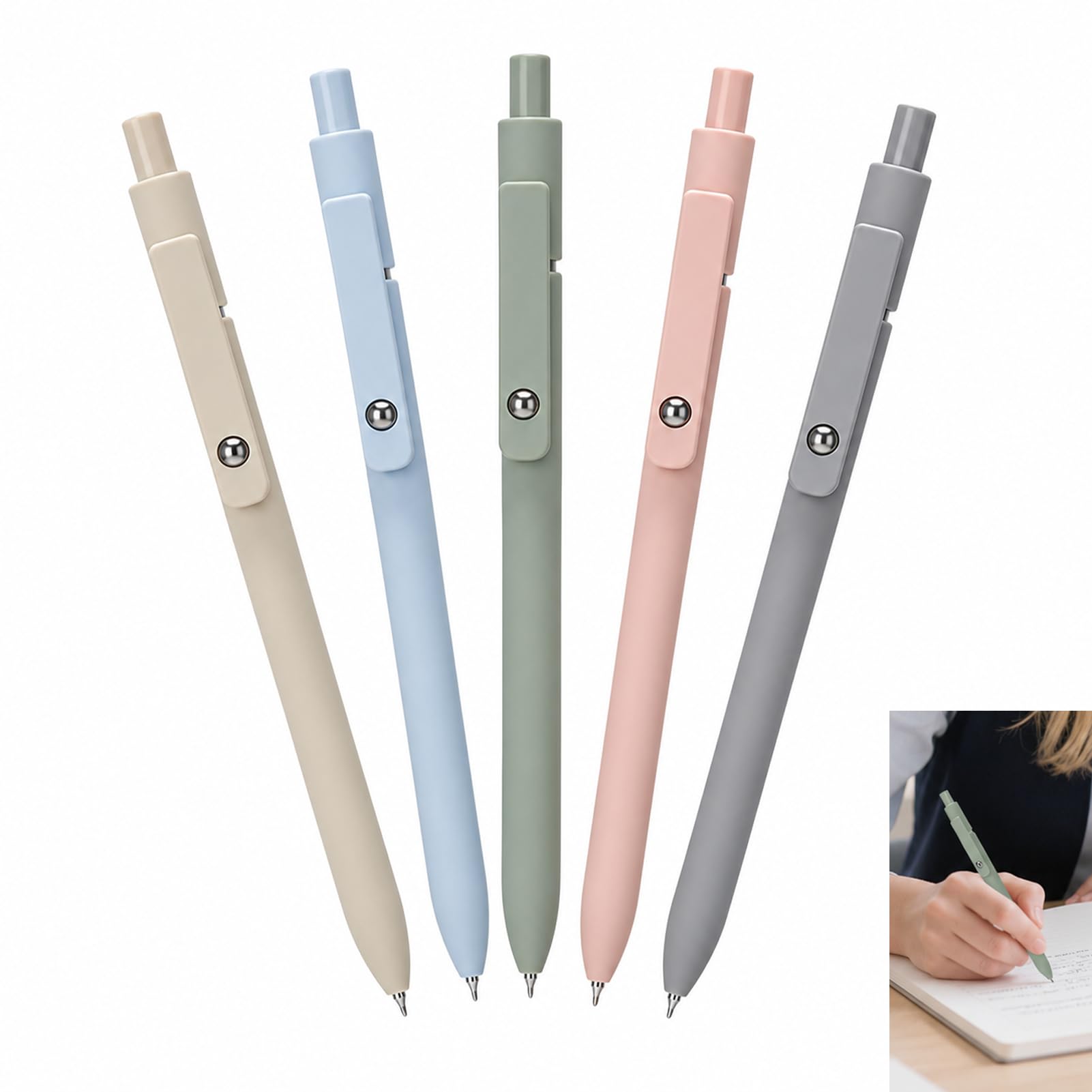 Morandi Gelschreiber, 0,5 mm, schnell trocknend, japanische Pastellfarben, einziehbare Tinte, feine Spitze, glattes und flüssiges Schreiben, Büro- und Schulbedarf, ideal zum Schreiben, Zeichnen