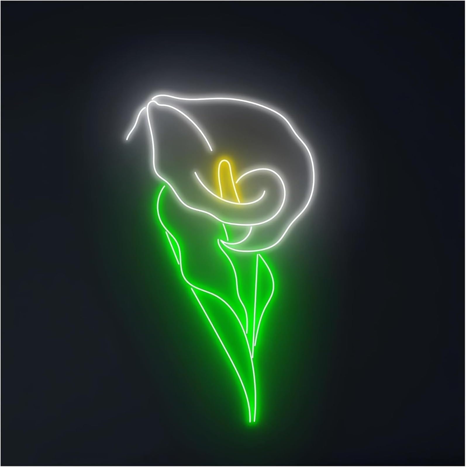 Plante fleur néon calla lumineux 50 cm à éclairage LED doux pour fille