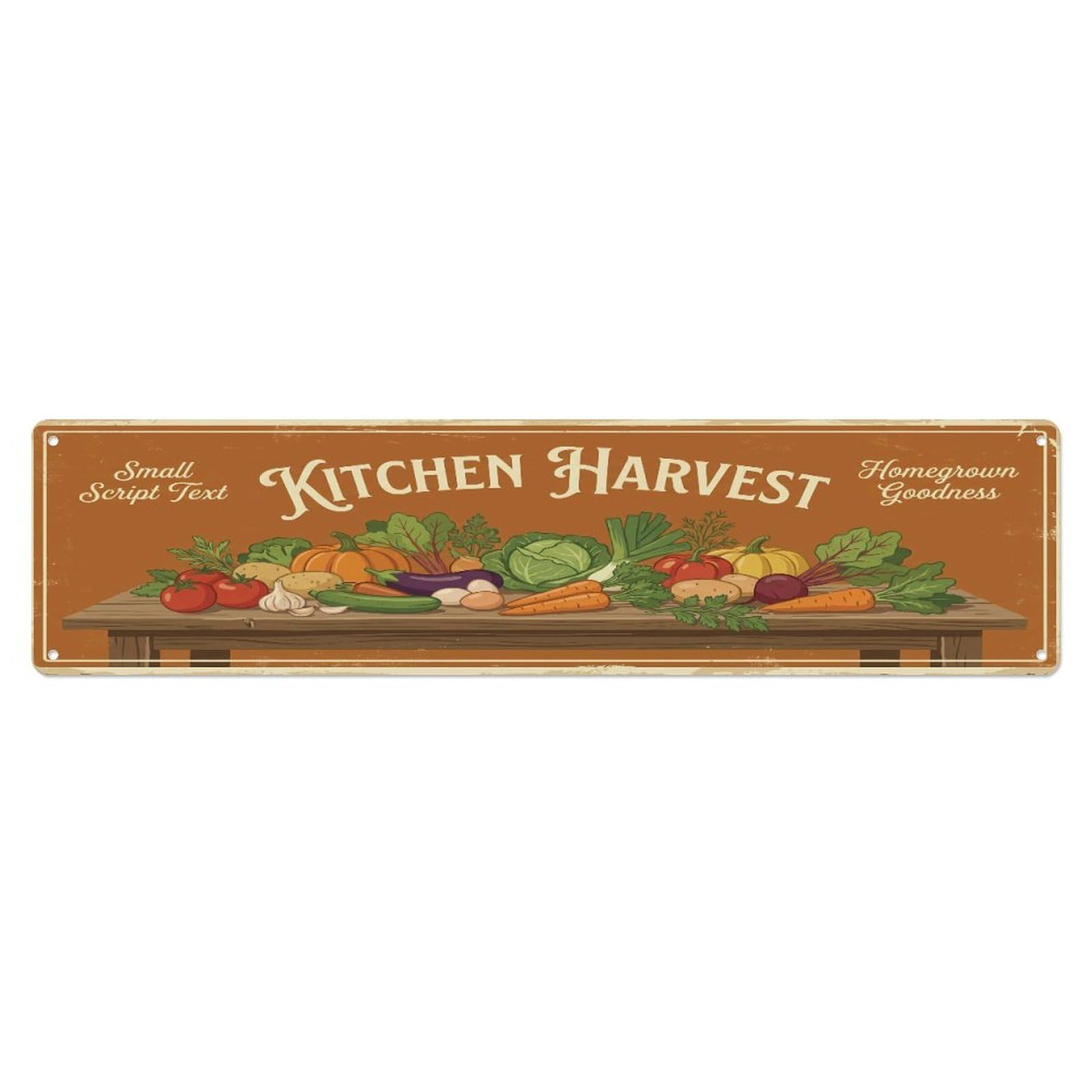 Fqcyn Style Metal Tin Sign Vintage Cottagecore Garden Kitchen Harvest Banner