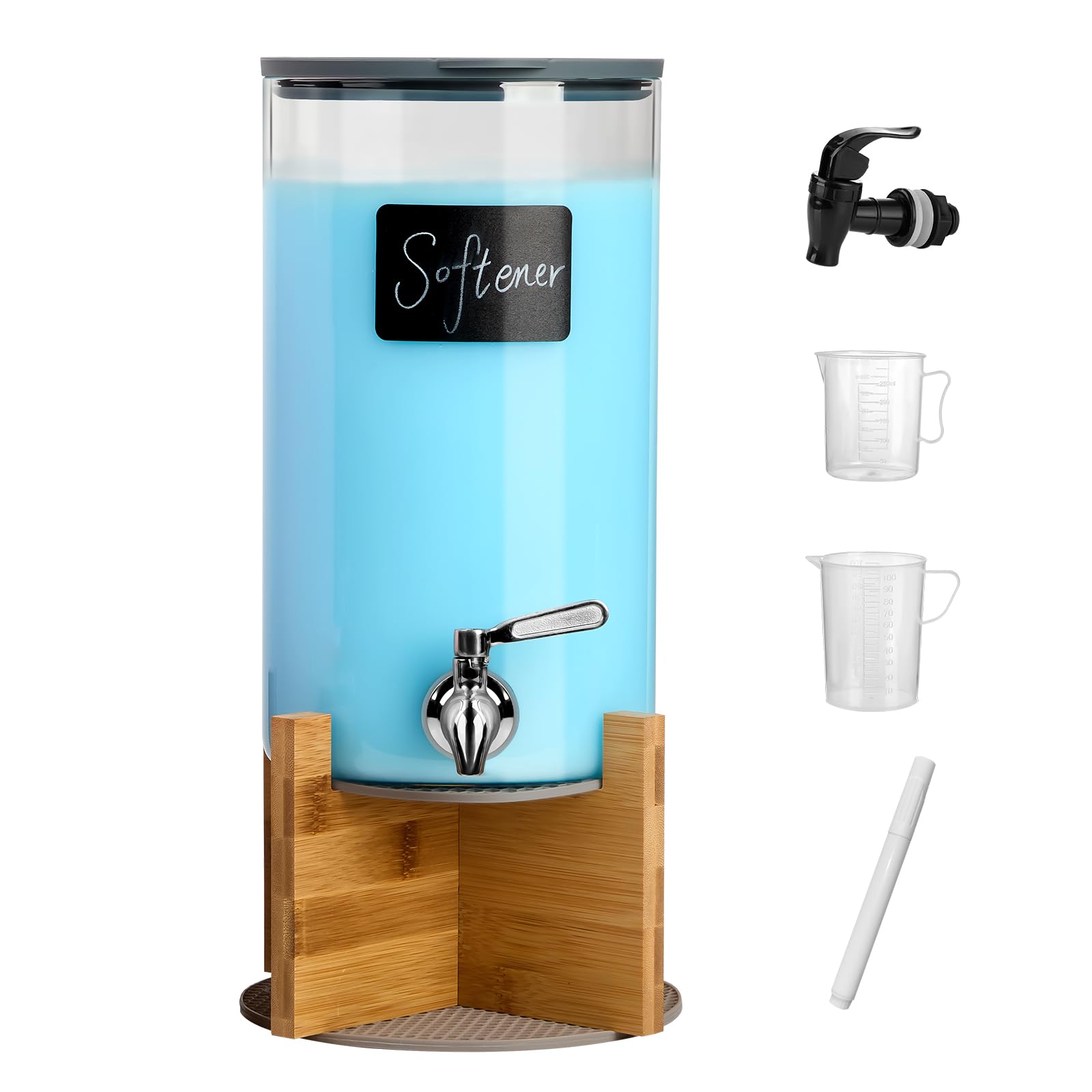 Dispensador de detergente para ropa de vidrio, dispensador de líquido para lavandería con grifo de acero inoxidable, dispensador de líquido de 1 galón. Tarros de vidrio para organización y