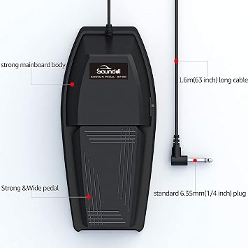 Universal Sustain Pedal for Digital Pianos – Extra-Wide Ergonomic Design with Anti-Slip Silicone Pads, Tilted Comfort Surface & Polarity Switch (Compatible with Yamaha, Roland, Korg, Casio)