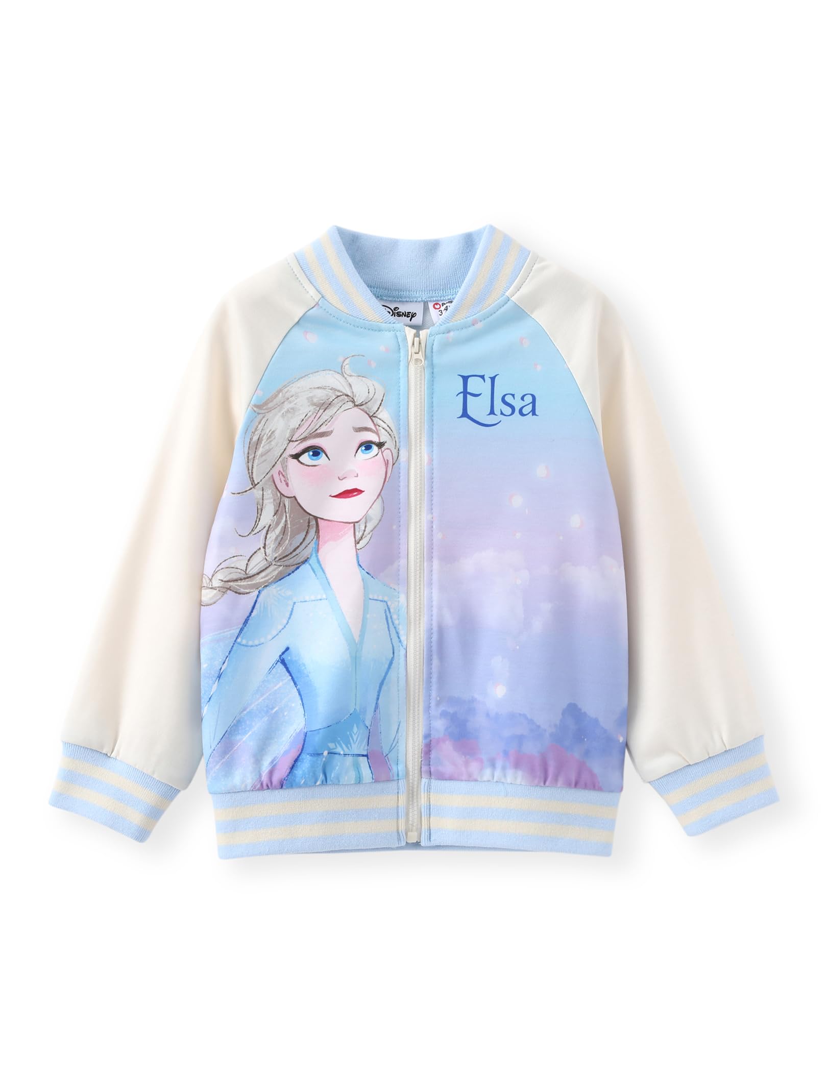Disney Minnie Mickey Stitch Princess Frozen Elsa Jacket Lightweight Classic Zip up Color Block Sweatshirt Sizes 2-14 Years