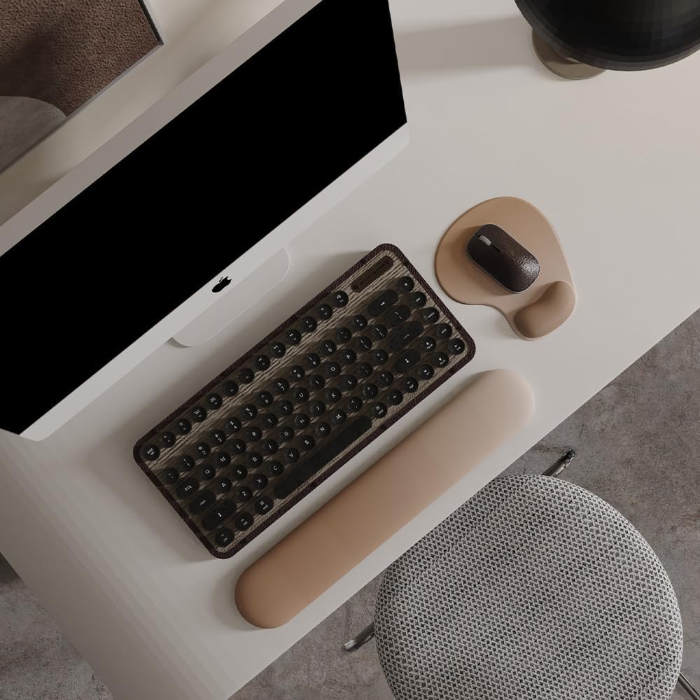 Office Mousepad with Gel Wrist Support - Ergonomic Gaming Desktop Mouse Pad Wrist Rest - Design Gamepad Mat Rubber Base for Laptop Computer -Silicone Non-Slip Special-Textured Surface (04Brown) - classic Series