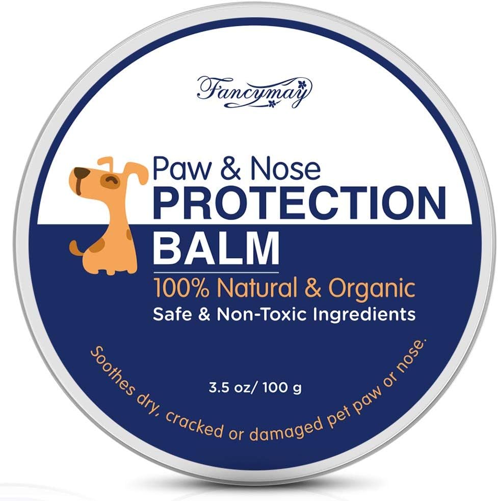 Fancymay Organic Paw and Nose Balm Wax (Large - 100 Gram) for Dogs and Cats, Natural Pets Pad Protection Wax to Heal, Soothe and Protect Cracked, Rough and Dry Paws, Noses and Snouts