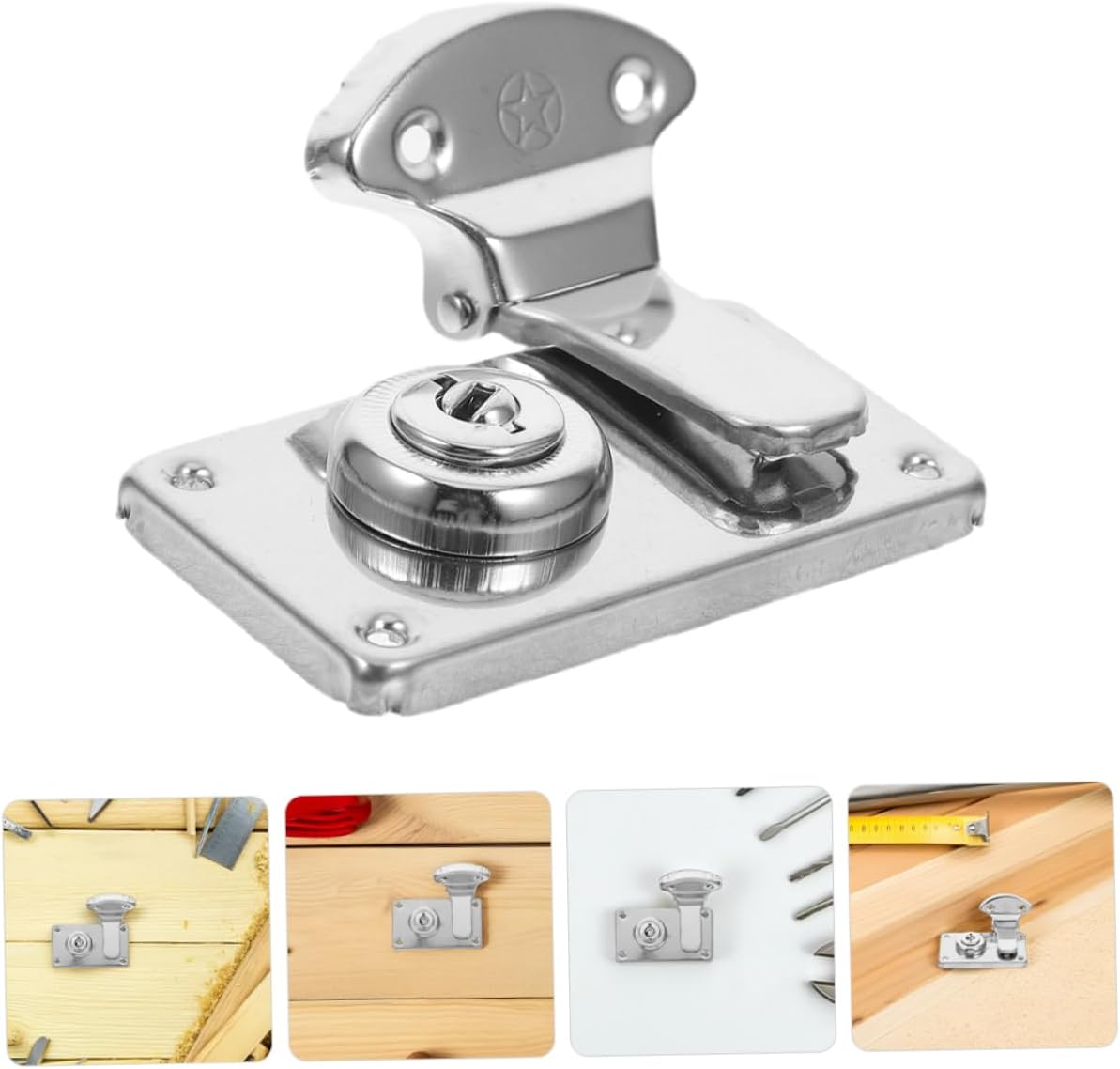 Angoily Antique Suitcase Lock Hasps 4Pcs Small Hasp Latch for Jewelry Box Toolbox and Travel Case Hardware Accessories 2.83X1.57In Metal Retro Design
