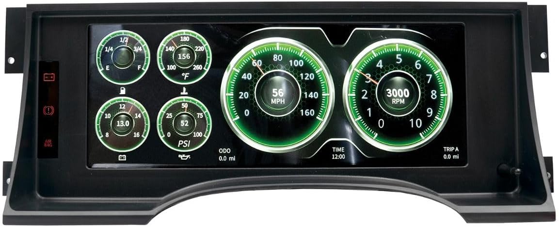7006 Invision Direct Fit Digital Dash LCD 95-98 Chevy Truck, Black