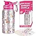 Jamal Decorate & Personalize Your Own Water Bottles for Girls with Tons of Rhinestone Glitter Gem Stickers! Reusable, BPA Free 20 oz Kids Water Bottle for Girl, Fun DIY Art and Craft for Children
