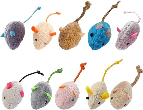 Catnip Toy, Cats Mouse Plush Cat Toys, Cat Mice & Animals Toys for Indoor Cats and Kittens, Cat Chew Toy for Exercise for Pet Cat Kitten Kitty (6 Packs)
