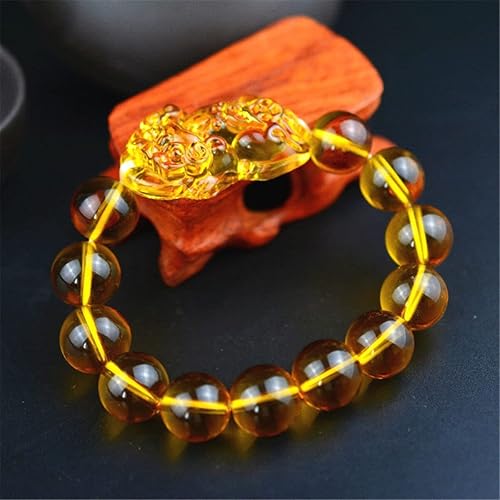 Vista 3 de Pulsera Feng Shui con piedra de citrino y riqueza Pi Xiu que atrae riqueza y buena suerte #11879