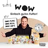 Dogs’n Tiger Adult Hundefutter, Nassfutter, Getreidefrei, Schlemmerpaket, ohne Zuckerzusatz & künstliche Konservierungsstoffe, optimale Verträglichkeit, Wild, Huhn, Ente, Lamm & Rind, 12x400g