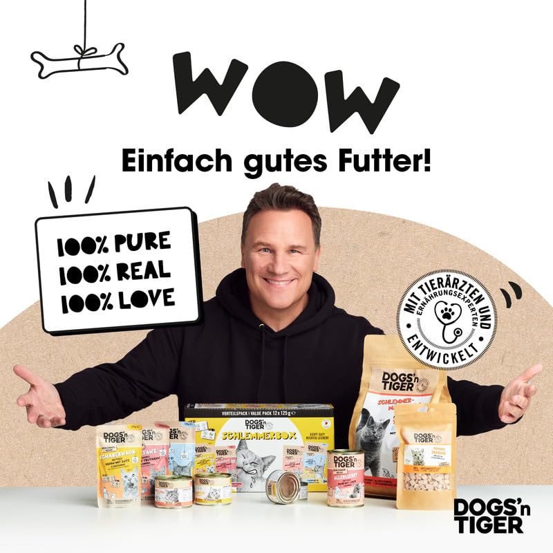 Dogs’n Tiger Adult Premium Hunde Futter, Unschuldslamm, Hunde Trockenfutter mit Lamm & Kräutern, Monoprotein, – ohne Zucker, Getreide & Konservierungsstoffe, 2kg