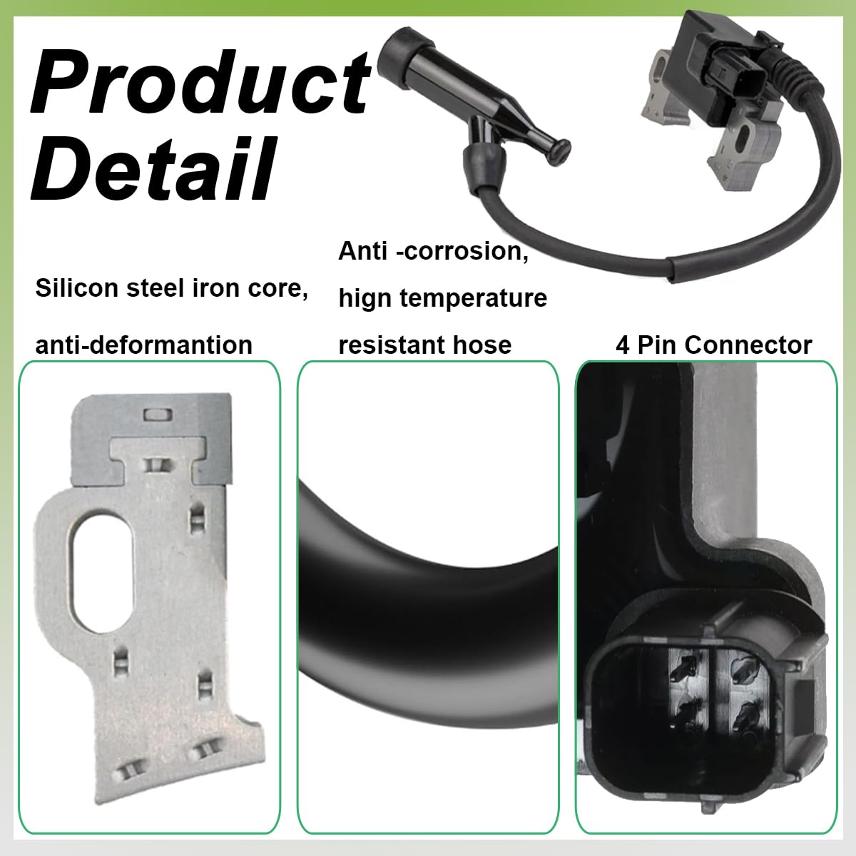 ZAMDOE 30500-Z5T-003 Modulo Bobina di accensione con connettore a 4 Poli per Honda GX340, GX390, GX240, GX270, EB5000, EB6500, EM5000, EM6500 Motori Sostituisce 30500-Z5R-003, 30500Z5T003, HZG-C00001