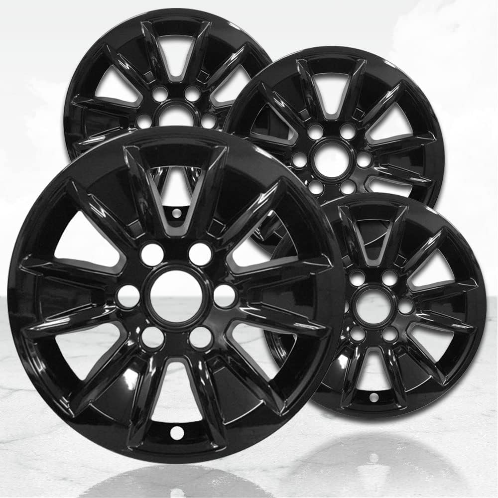 Upgrade Your Auto 17" 4pc Gloss Black Wheel Skins (Set of 4) for Chevrolet Silverado 2019-2026