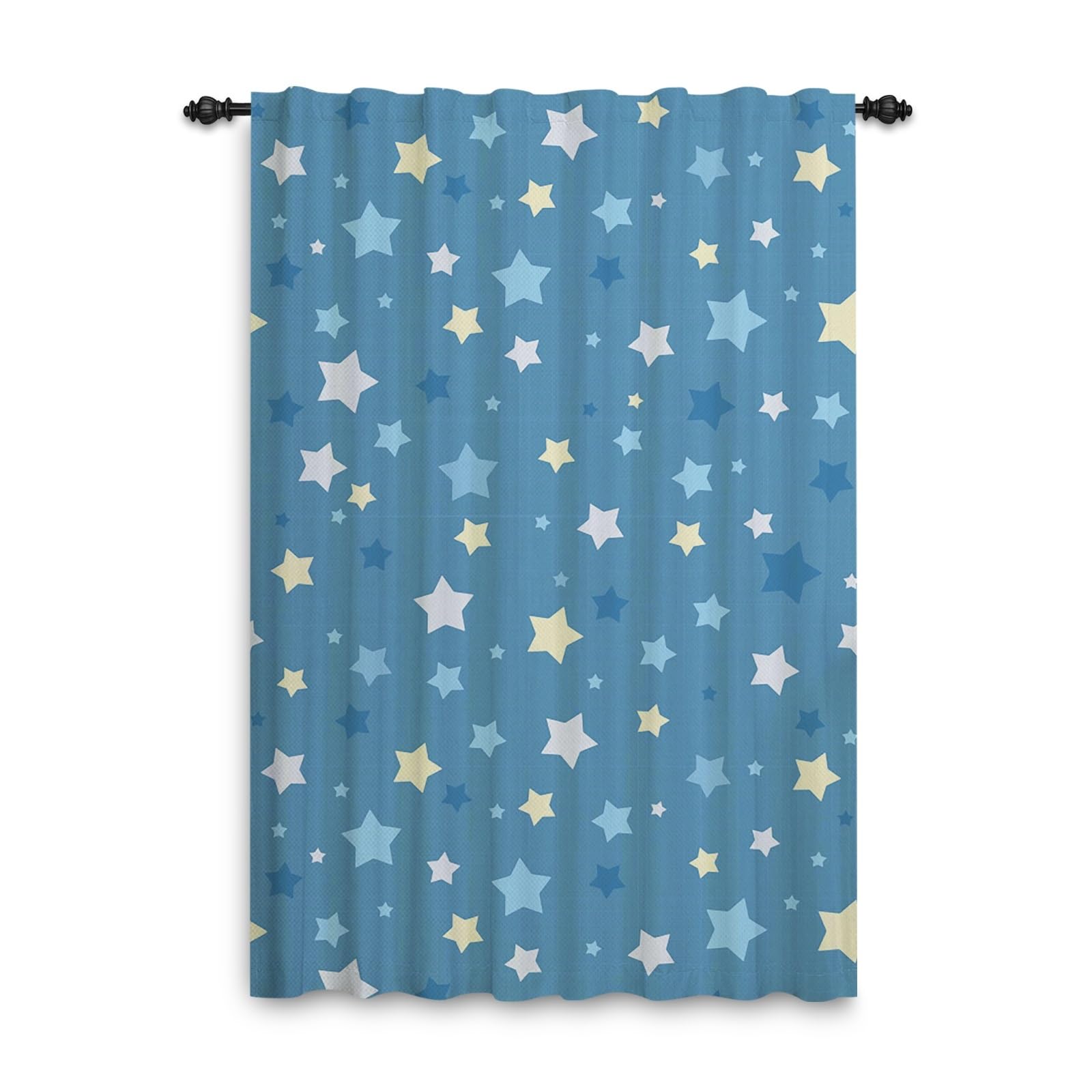ggaimwf Star Curtains for Children's Bedroom Blue Star Pattern Galaxy Curtains for Doors and Windows for Babies Playroom Nursery Room Divider 117 x 175 cm 1 Panel