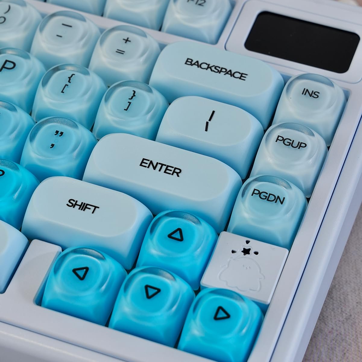 132 tasti MOA Profile Keycaps PBT Cherry Profile Blue Jelly Keycaps Set compatibile con tastiera Wooting 61/64/87/104/108 Cherry Mx Switch tastiere meccaniche