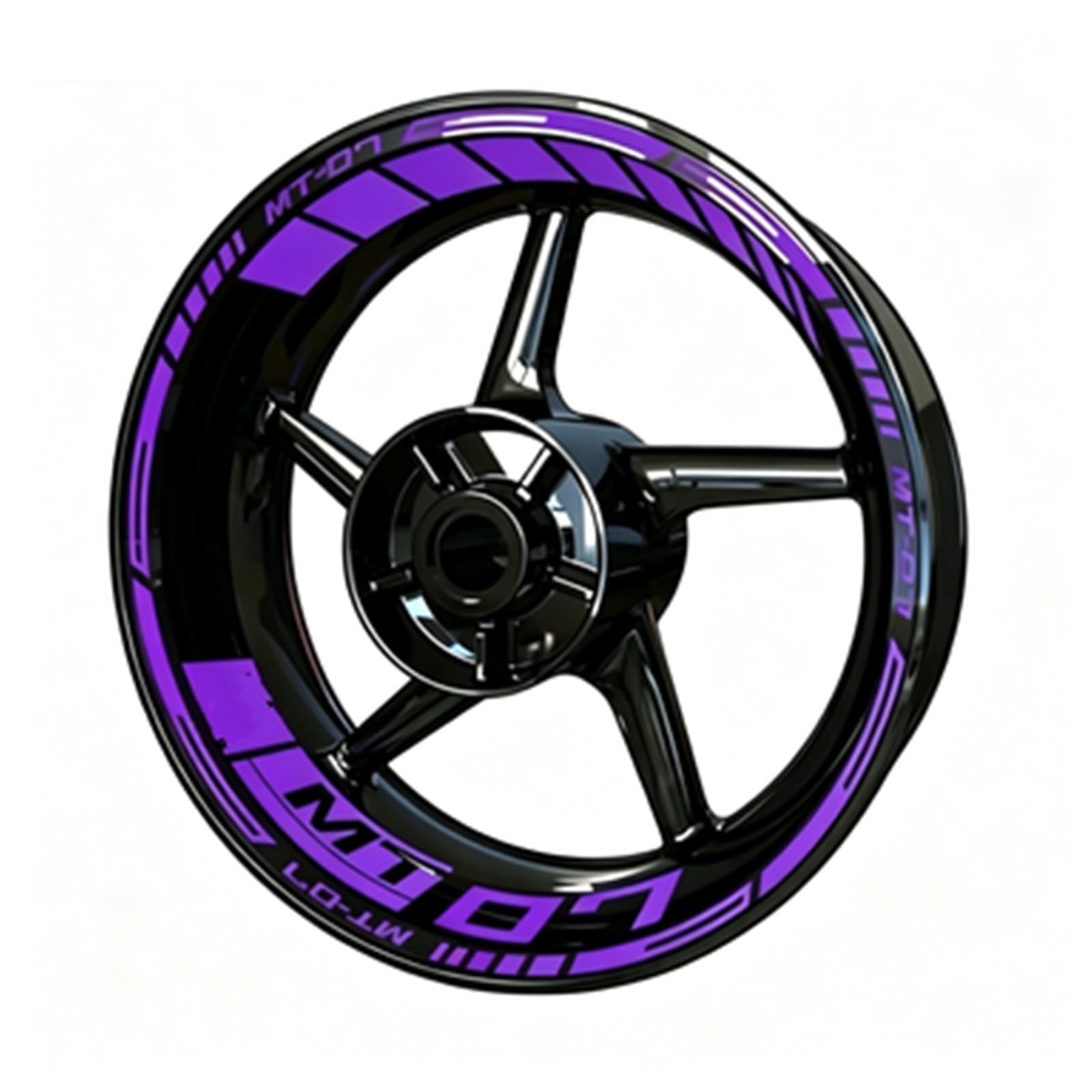 Reflective Motorcycle Wheel Sticker Hub Decal Rim Stripe Tape for Yamaha MT-07 MT07(Color10)
