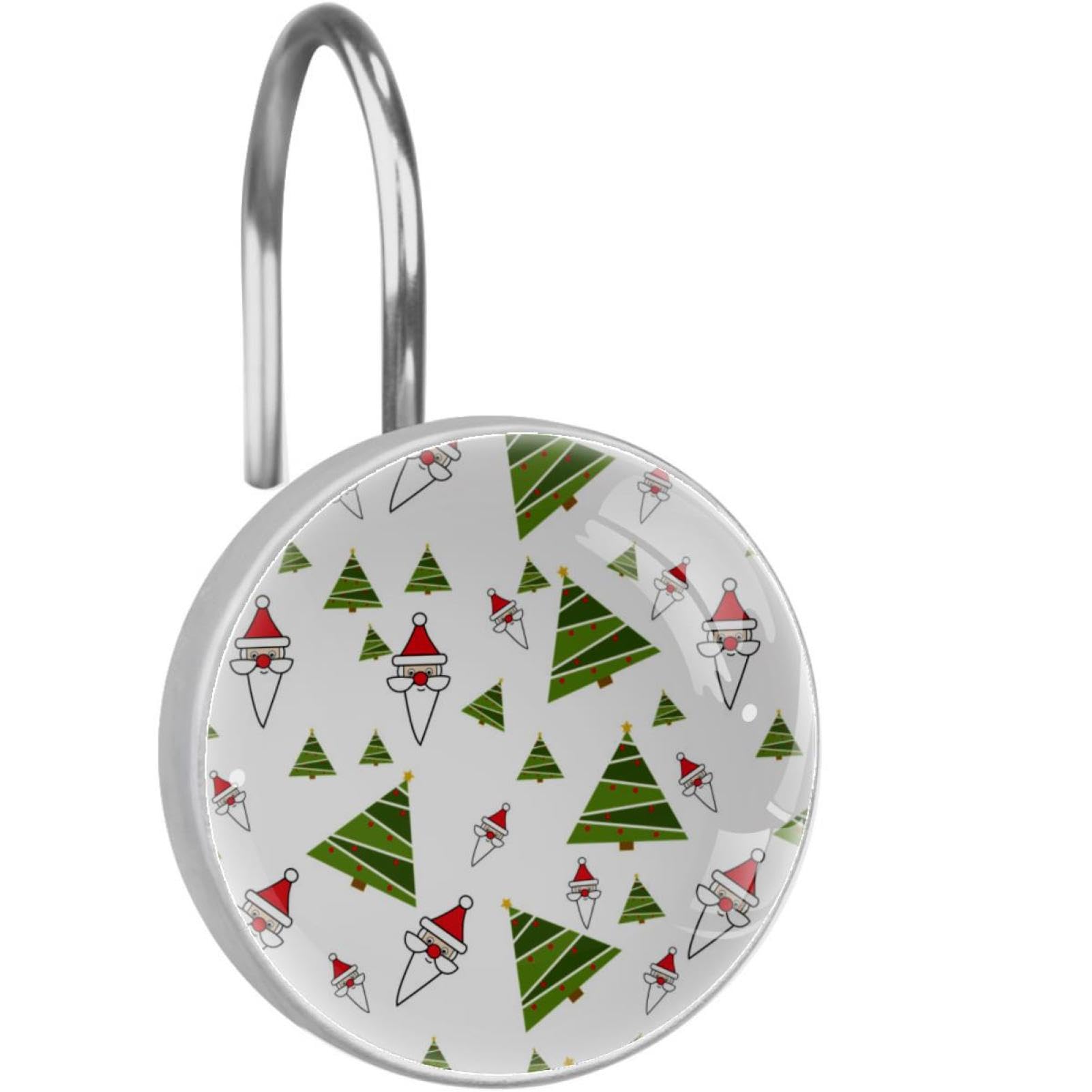 Anneaux de rideau de douche sapin de Noël en acier inoxydable anti-rouille