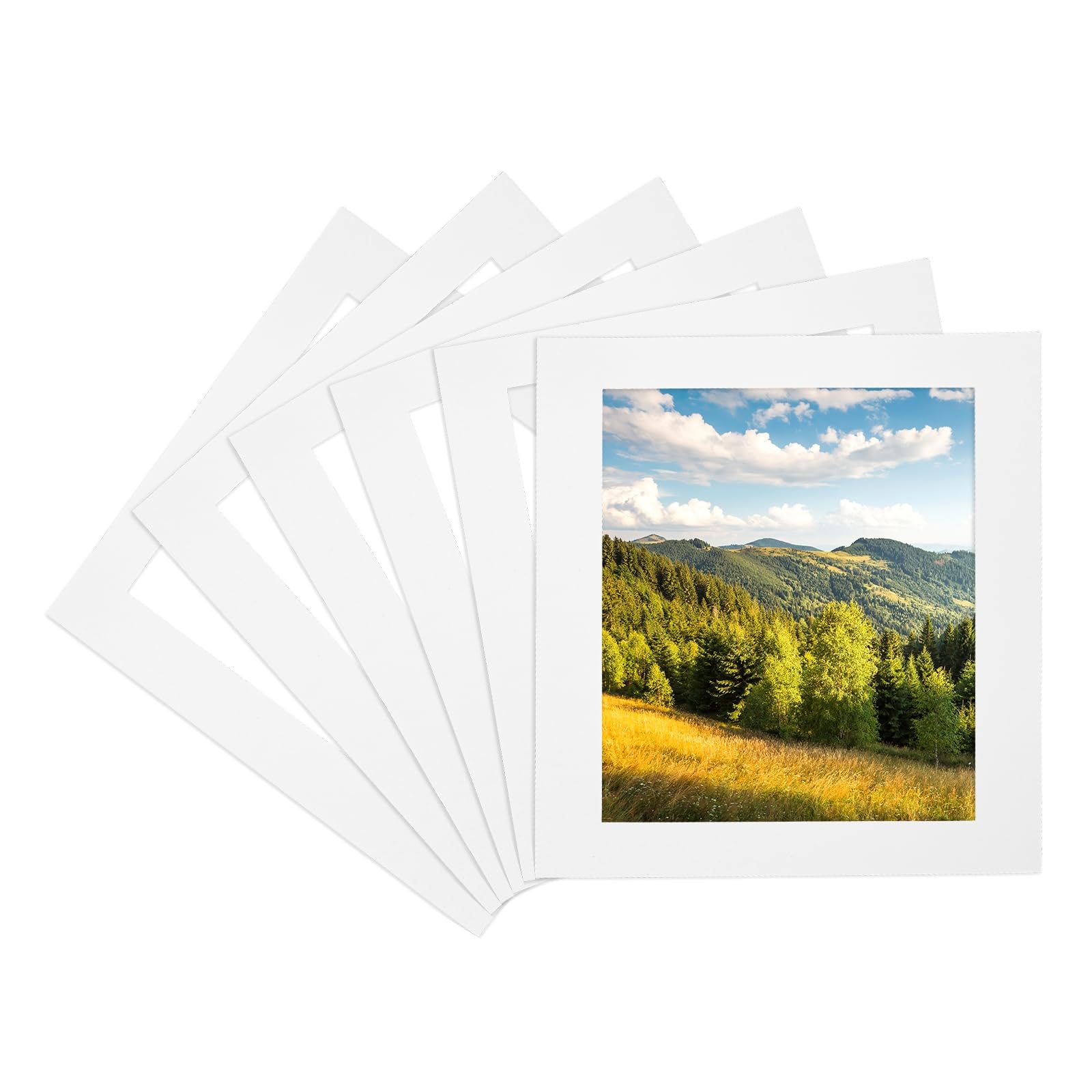 PATIKIL 9x9 Mat for 7x7 Photo, 6 Pack Precut Acid-Free Mat Board White Core Picture Frame Board for Photos Show, Prints, Art Displays, White
