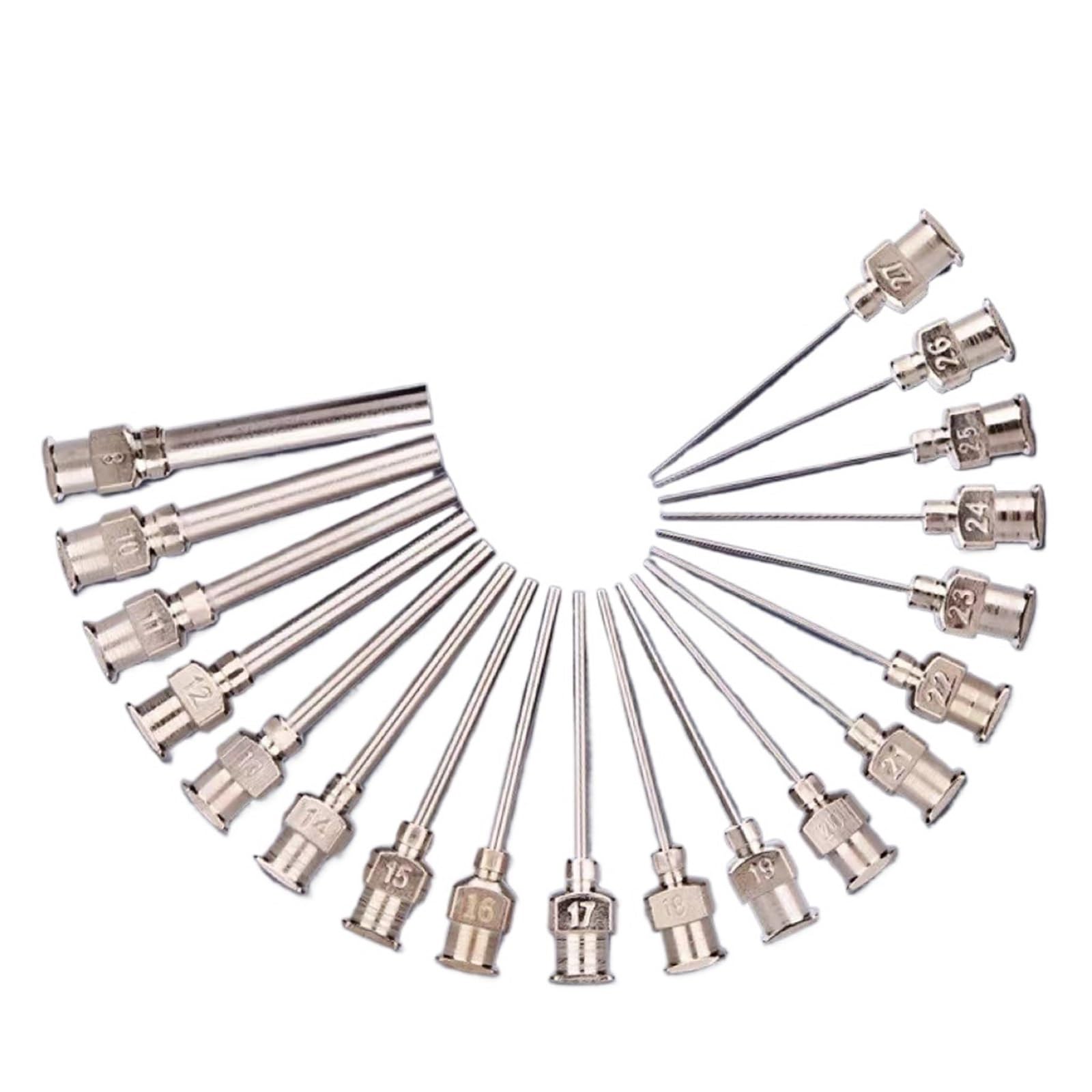 12 Stück 1 Zoll Edelstahl-Dosiernadeln 8G bis 19G Präzisionsnadel Tropf-, Klebe- und Klebemaschinen-Verbrauchsmaterial(12G)
