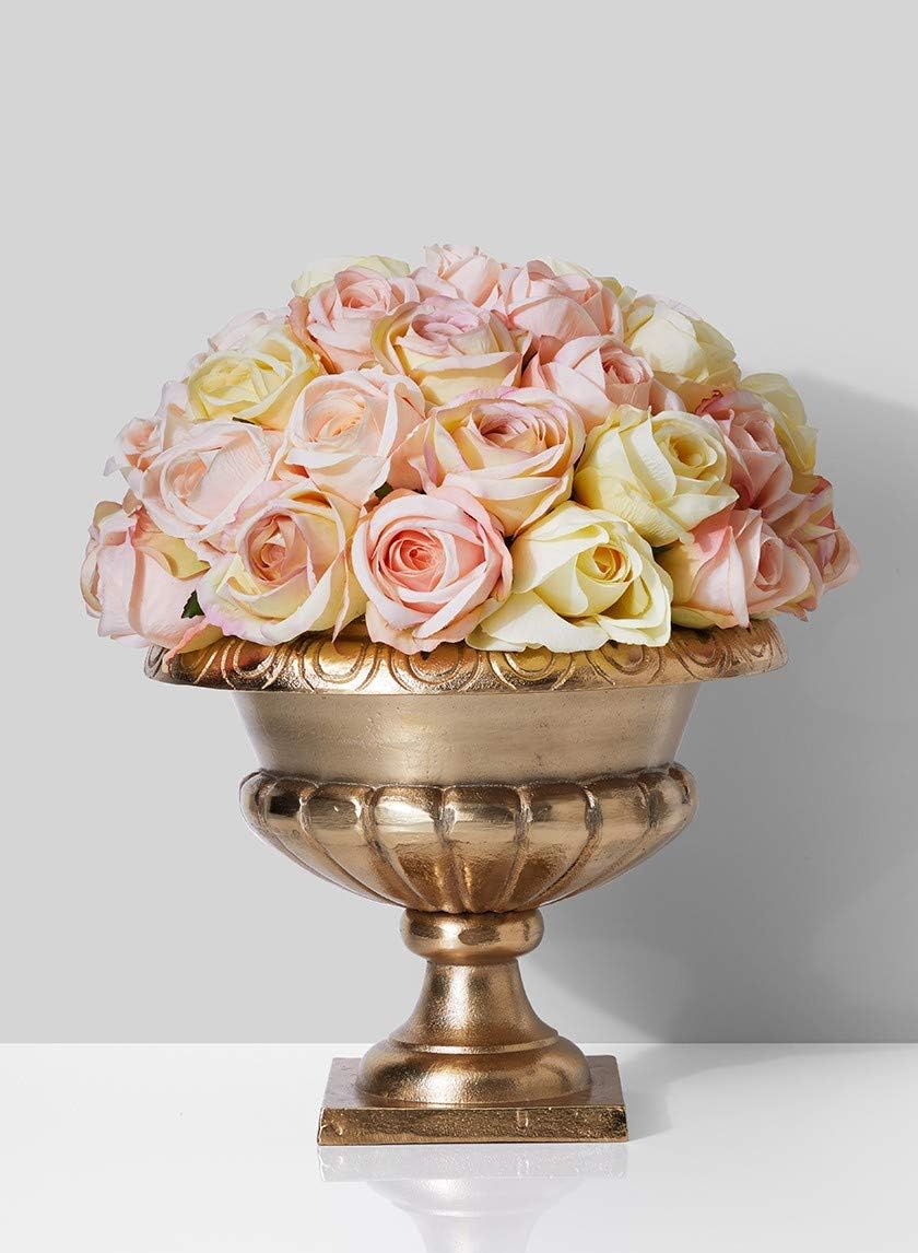 Composizione Floreale Dorata Personalizzata, Sfera di Fiori Artificiali, Centrotavola per Matrimoni, Decorazione per Feste, Allestimento per Pareti di Sfondo