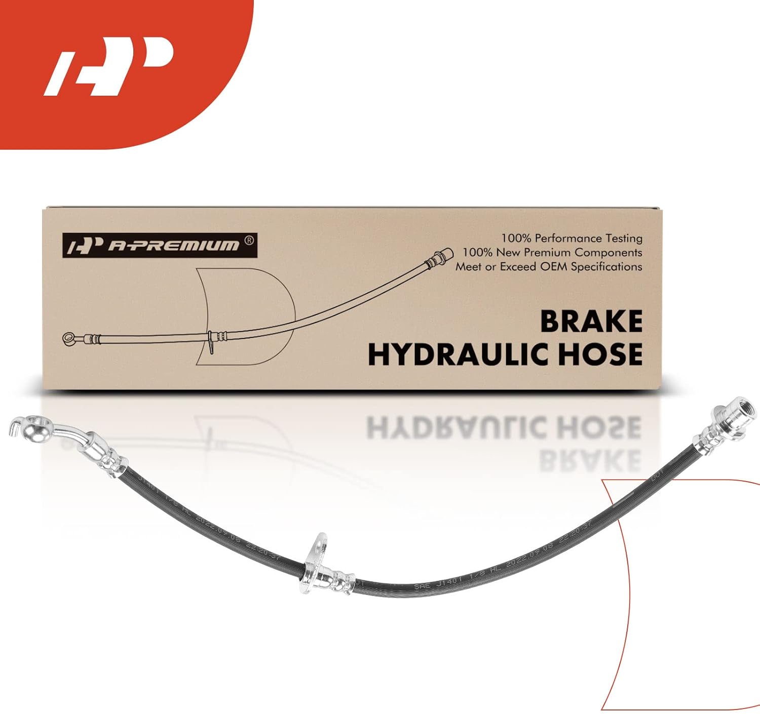 A-Premium Rear Driver Brake Hydraulic Hose Compatible with Select Honda Models - Accord 2013 2014 2015 2016 2017 - Replace# 01468T2AA01(Pack of 2)