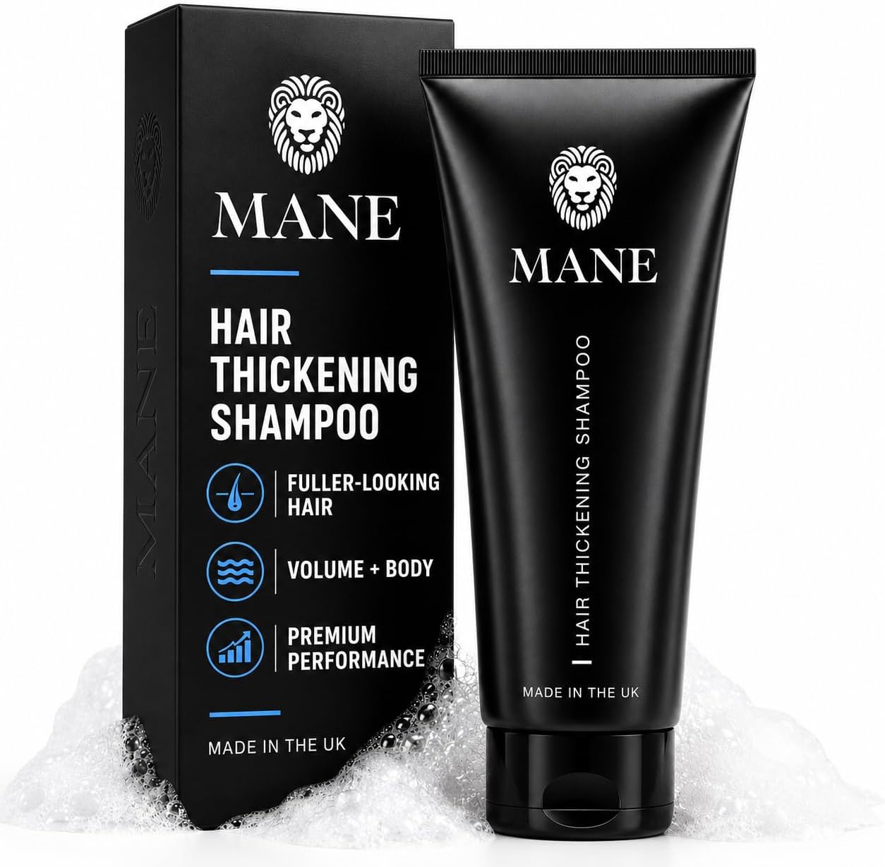 Mane Thickening Biotin Shampoo for Hair Growth Men & Women, Support Fine & Thinning Hair, Reduce Loss & Encourage Thicker, Fuller Growth (100ml)